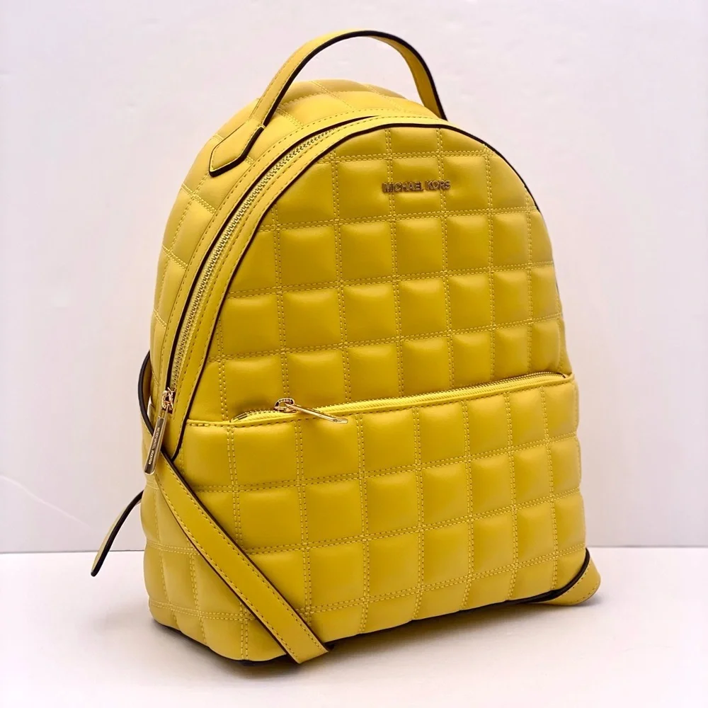 Michael Kors Vibrant Yellow Quilted Backpack